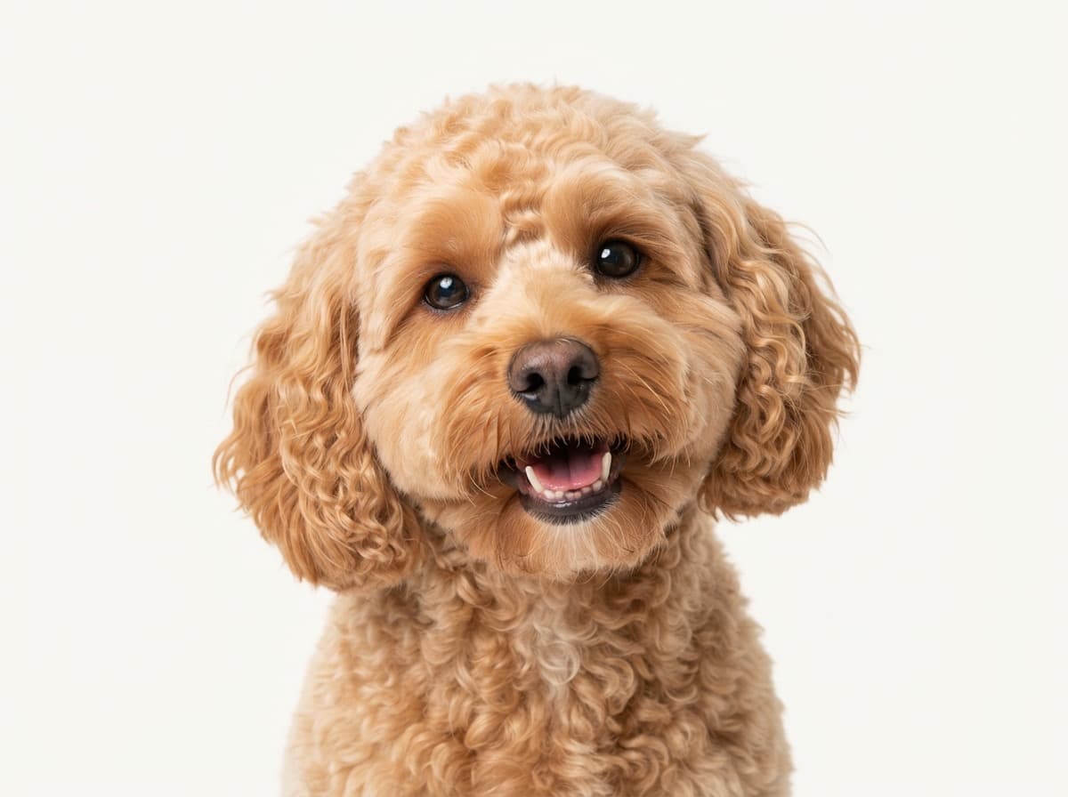 A freshly groomed apricot cockapoo
